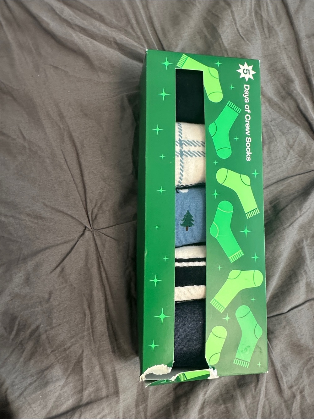 Men's Crew Sock Gift Set - Green/Blue/Black/Cream